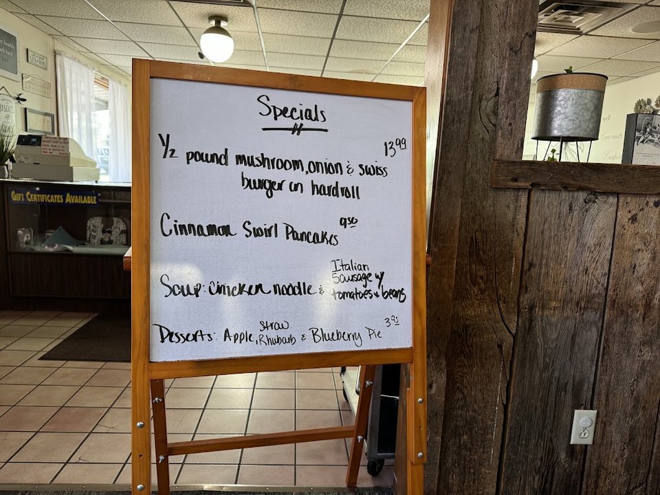 Simple menu page with sides and beverages.