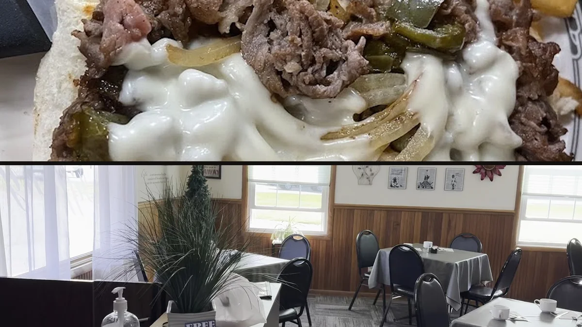 Counter service area in a small restaurant.